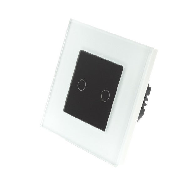 Spare I LumoS Single White Glass Frame with Black Insert Fascia