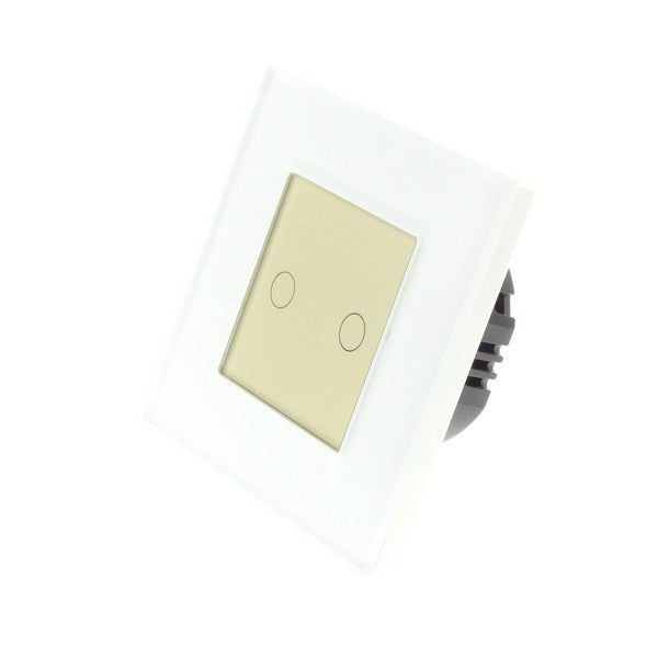 Spare I LumoS Single White Glass Frame with Gold Insert Fascia