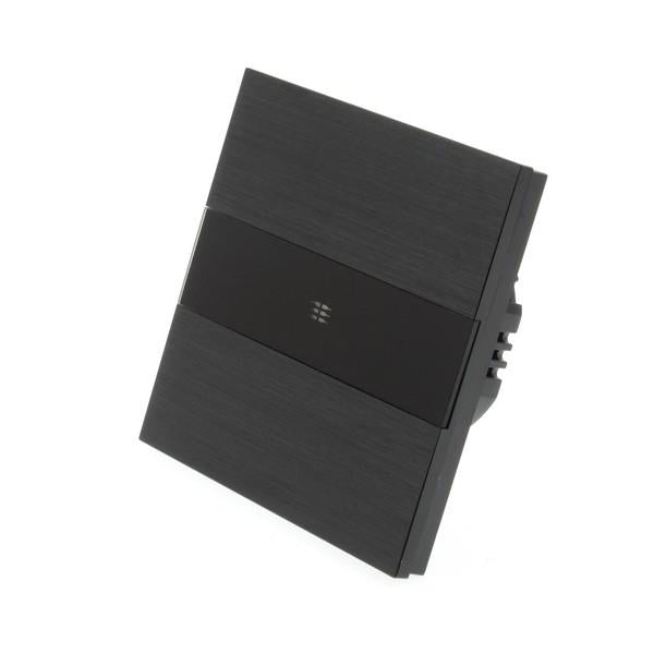 I LumoS X-PRO Black Brushed Aluminium Panel LED Smart Wi-Fi On/Off Touch Light Switches