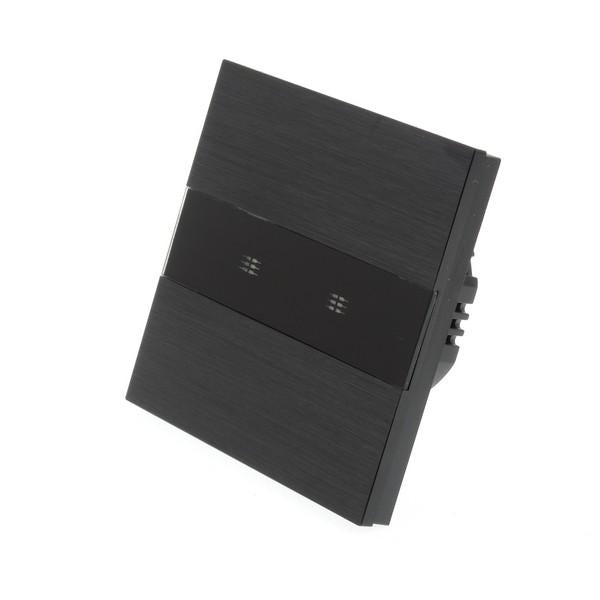 I LumoS Luxury Black Aluminium Panel Wirefree RF Touch Light Switches