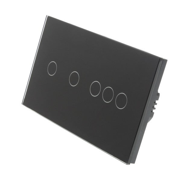 I LumoS Luxury Black Glass Panel LED On/Off Touch Light Switches