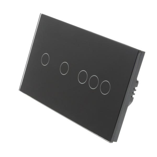 I LumoS PRO Black Glass Panel LED Smart Wi-Fi On/Off Touch Light Switches