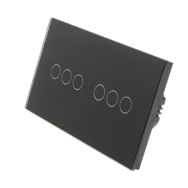 I LumoS Luxury Black Glass Panel LED On/Off Touch Light Switches