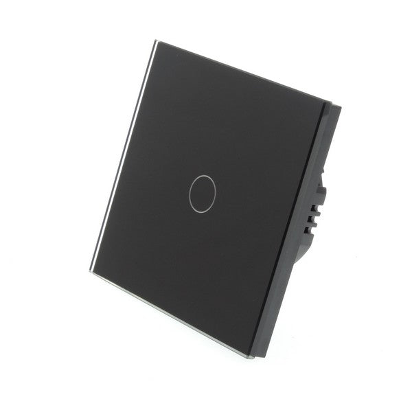 I LumoS Luxury Black Glass Panel LED On/Off Touch Light Switches