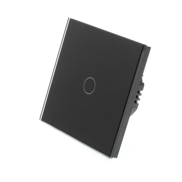 I LumoS PRO Black Glass Panel LED Smart Wi-Fi On/Off Touch Light Switches