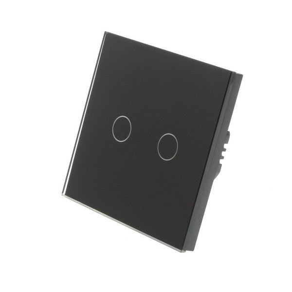 I LumoS Luxury Black Glass Panel LED On/Off Touch Light Switches