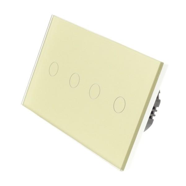 I LumoS PRO Gold Glass Panel LED Smart WI-FI + RF On/Off Touch Light Switches