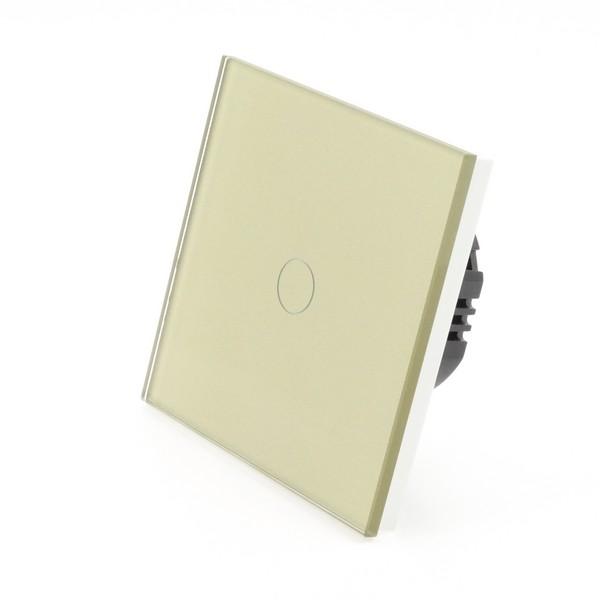 I LumoS PRO Gold Glass Panel LED Smart WI-FI + RF On/Off Touch Light Switches