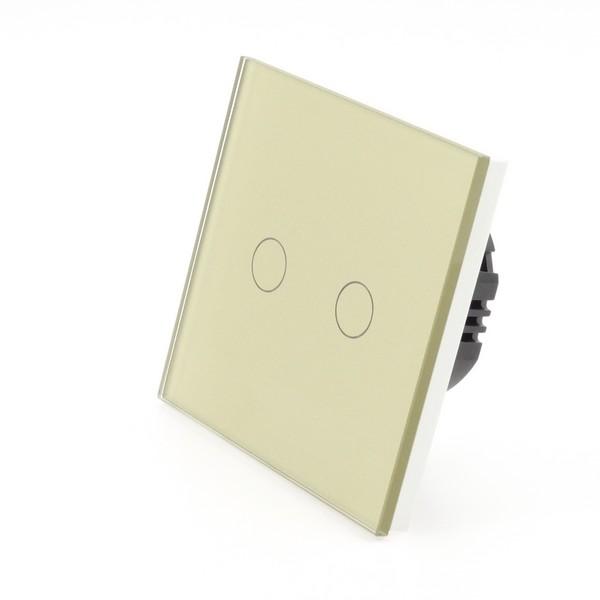 I LumoS PRO Gold Glass Panel LED Smart WI-FI + RF On/Off Touch Light Switches