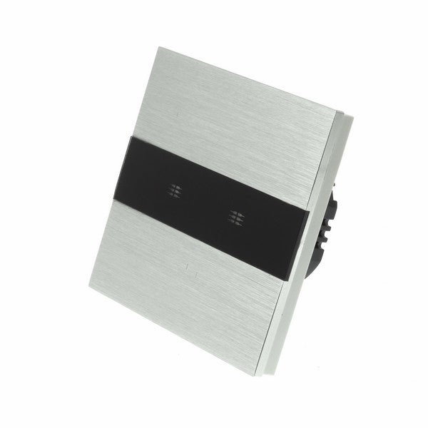 I LumoS Luxury Silver Brushed Aluminium Panel LED Dimmer Touch Light Switches