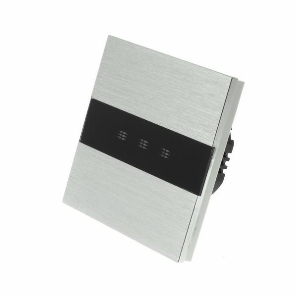 I LumoS Luxury Silver Brushed Aluminium Panel LED Remote Dimmer Touch Light Switches