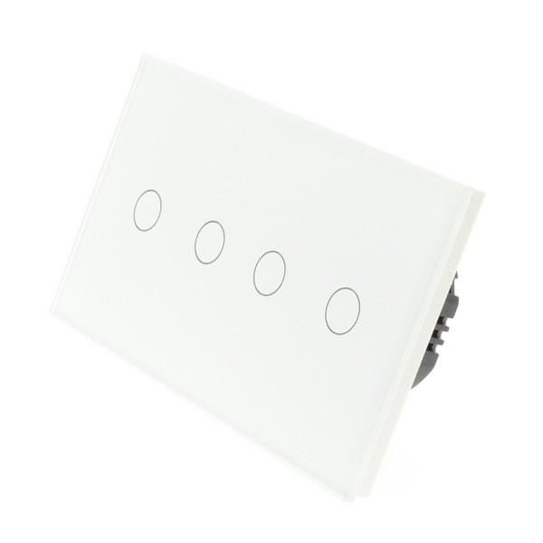 I LumoS PRO White Glass Panel LED Smart WI-FI + RF On/Off Touch Light Switches