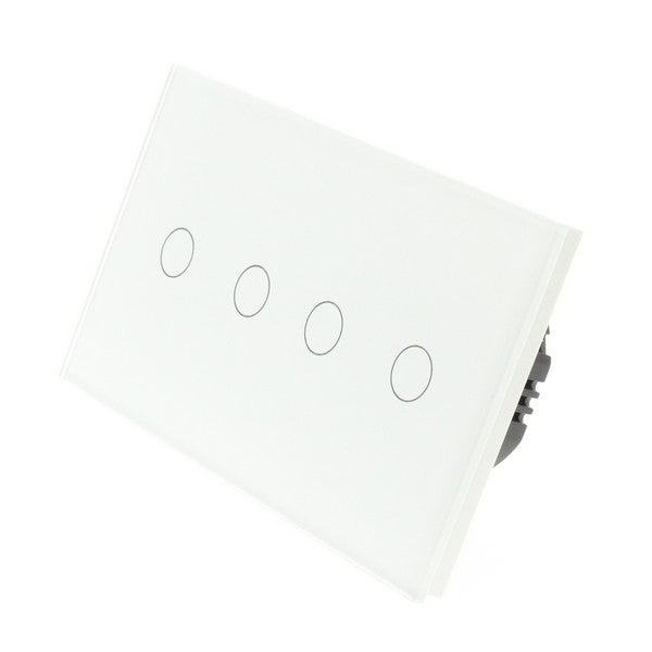 I LumoS Luxury White Glass Double Panel Touch WIFI Dimmer & WIFI On/off Combination LED Light Switches