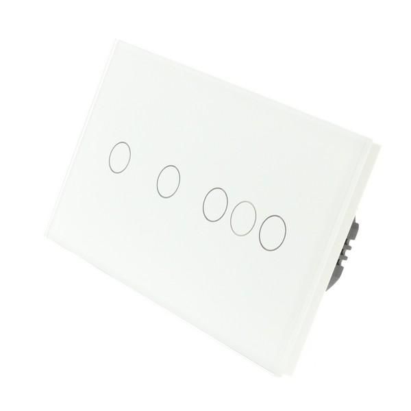 I LumoS PRO White Glass Panel LED Smart Wi-Fi On/Off Touch Light Switches