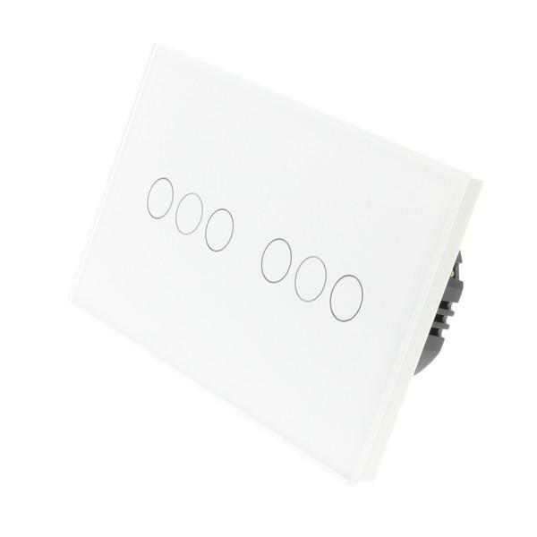 I LumoS PRO White Glass Panel LED Smart WI-FI + RF On/Off Touch Light Switches