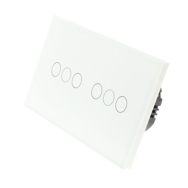 I LumoS PRO White Glass Panel LED Smart Wi-Fi + RF Dimmer Touch Light Switches