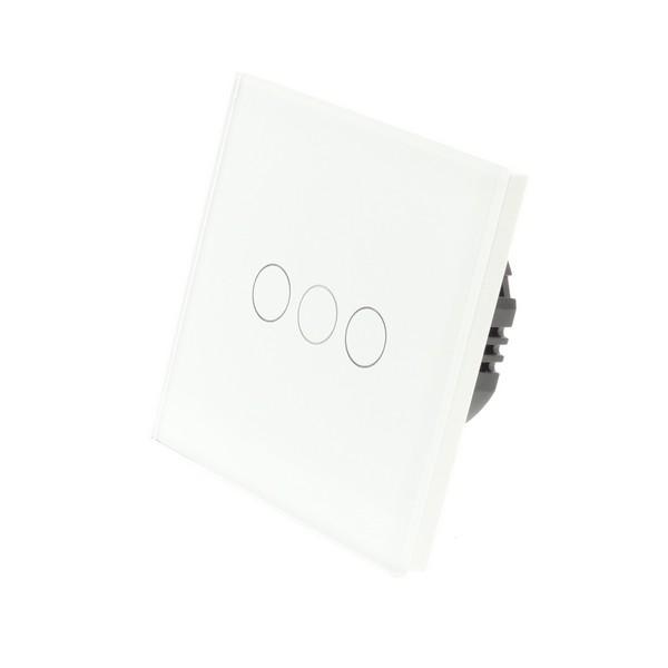 I LumoS PRO White Glass Panel LED Smart WI-FI + RF On/Off Touch Light Switches