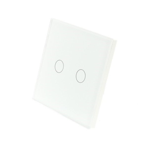 I LumoS Luxury White Glass Panel LED On/Off Touch Light Switches