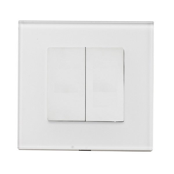 I LumoS Luxury White Glass Screwless Blanking Plate Wall Single Socket