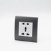 Dark Grey Plastic Arc Single Frame with white Interests of Multi plug 5 pin Socket