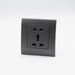 Dark Grey Plastic Arc Single Frame with Dark Grey Interests of Multi plug 5 pin Socket