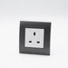 Dark Grey Plastic Arc Single Frame with White Interests of UK Socket