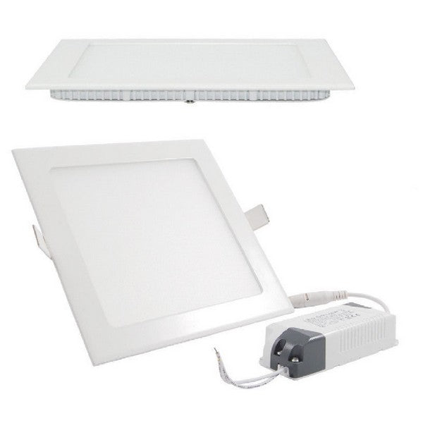 I LumoS LED 18 Watt Square Slim Recessed Glass Panel Ceiling Light