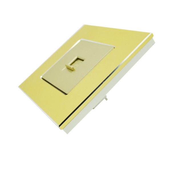 I LumoS Luxury Gold Brushed Aluminium BT RJ11 Telephone Wall Single Socket