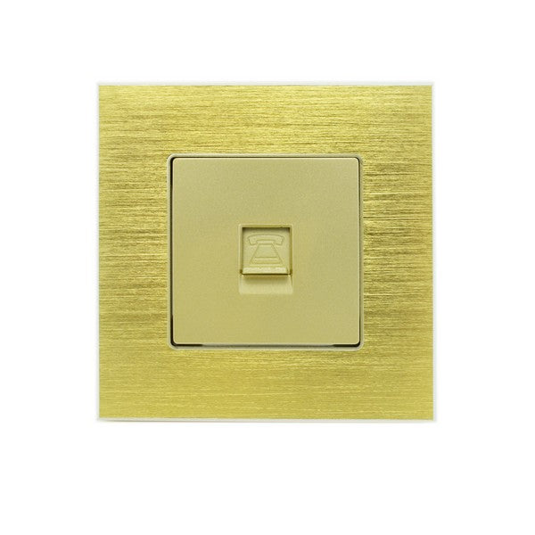 I LumoS Luxury Gold Brushed Aluminium BT RJ11 Telephone Wall Single Socket