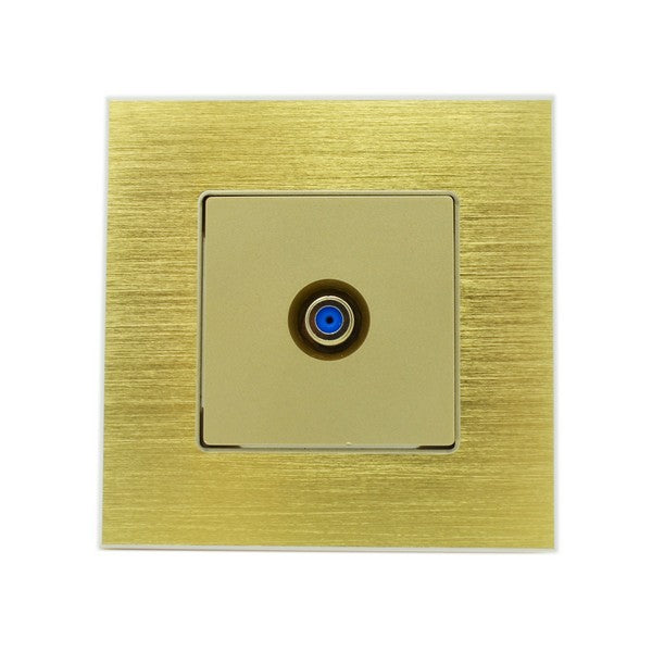 I LumoS Luxury Gold Brushed Aluminium F Screw Type Satellite Single Socket