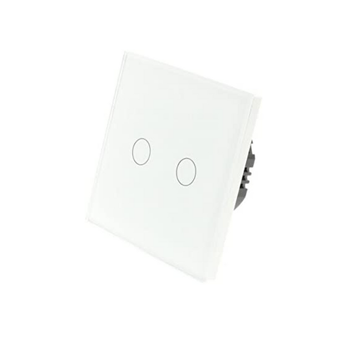 I LumoS PRO White Glass Panel LED Smart Wi-Fi On/Off Touch Light Switches